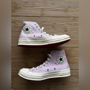 Converse Chuck 70 Floral Embroidered High Tops Lavender | Women’s 9.5